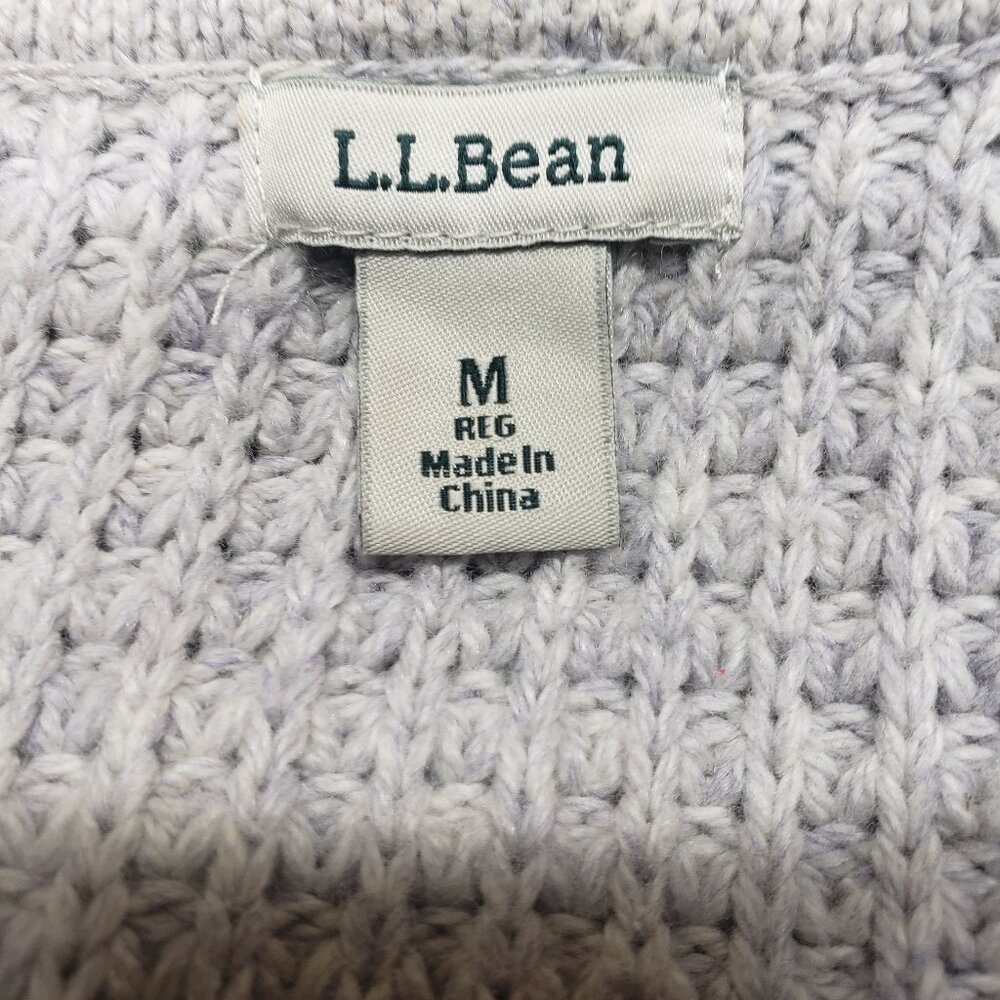 LL Bean All-Day Waffle Knit Hooded Wrap Cardigan Sweater Women’s Medium - Picture 6 of 8